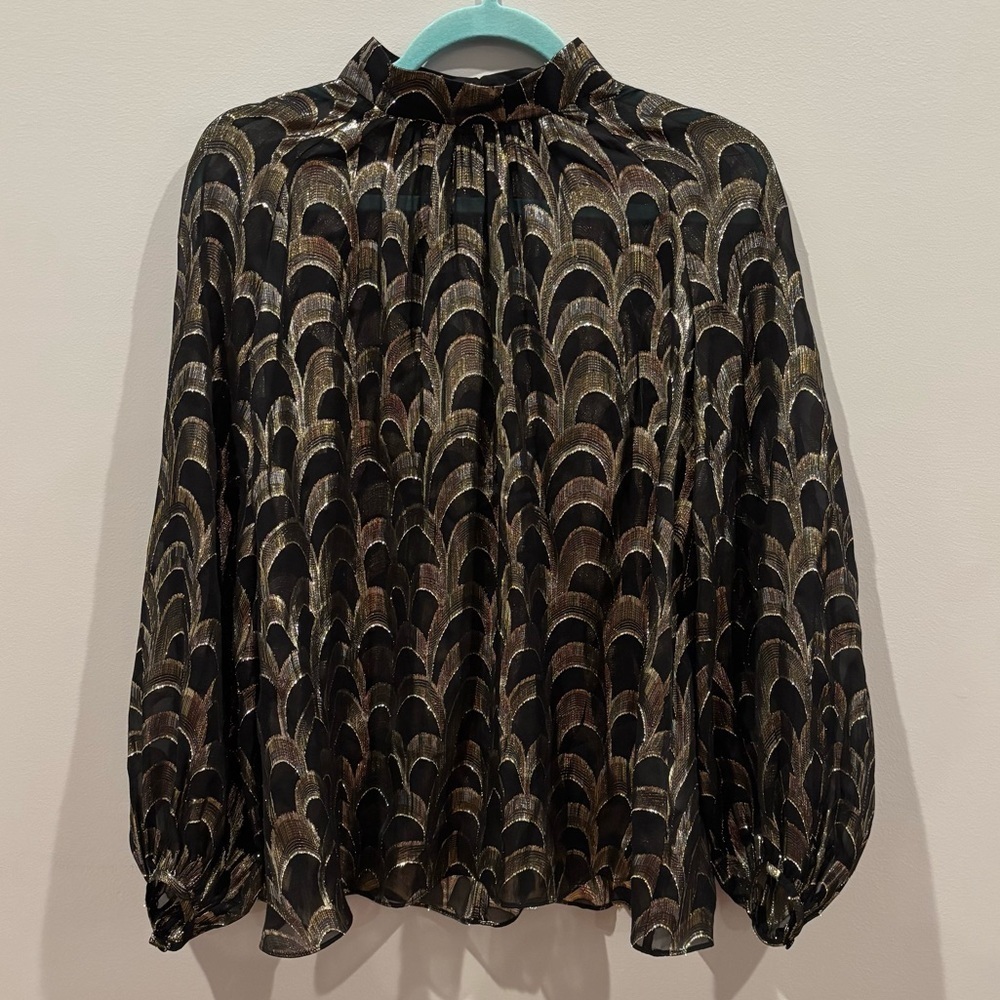 Banana Republic Mali Metallic Silk Jacquard Top
